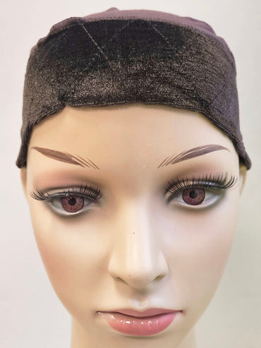 Bamboo Cap With Wig Band Brown