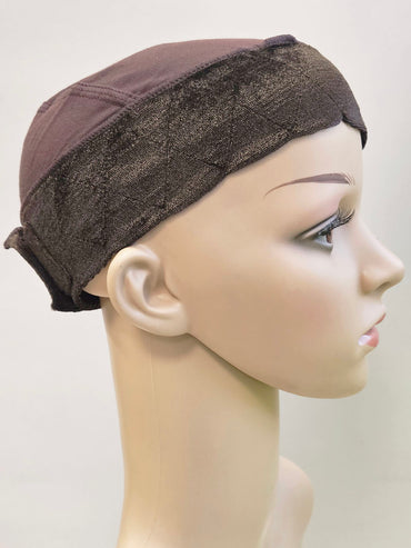 Bamboo Cap With Wig Band Brown