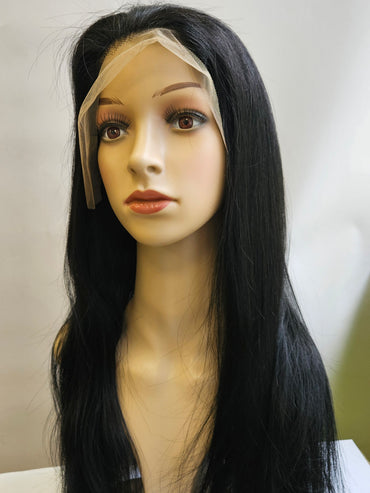 COLOUR #1 FRONT LACE HUMAN HAIR WIG 22 INCHES