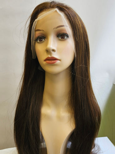 COLOUR #2 FRONT LACE HUMAN HAIR WIG 22 INCHES