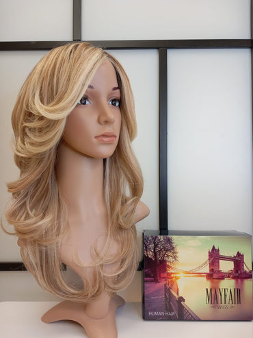 Angelina Human Hair Wig Sunset Blonde
