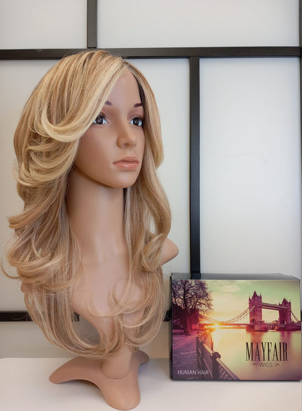 Angelina Human Hair Wig Sunset Blonde