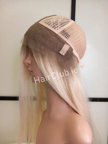 Lace Bright Human Hair Wig Blonde Rooted